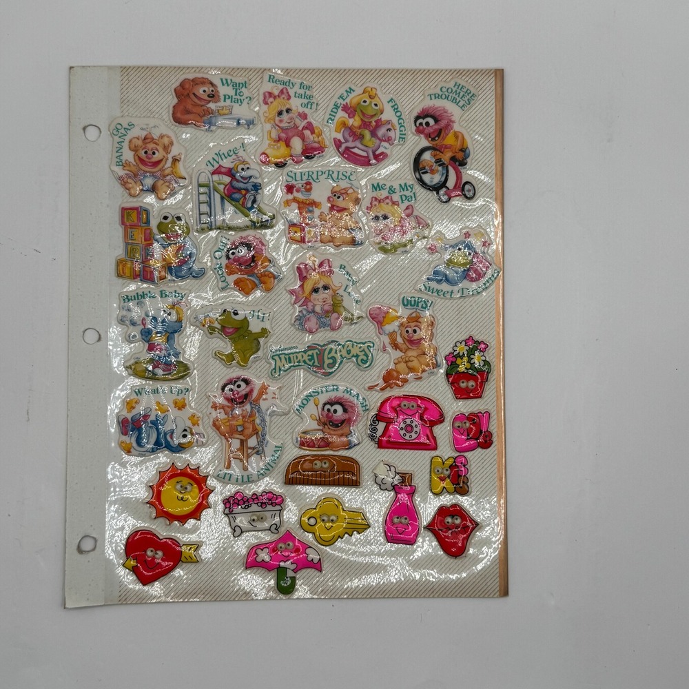 Stickers Vintage Puffy Jim Henson Muppet Babies and Other Decals Sheet